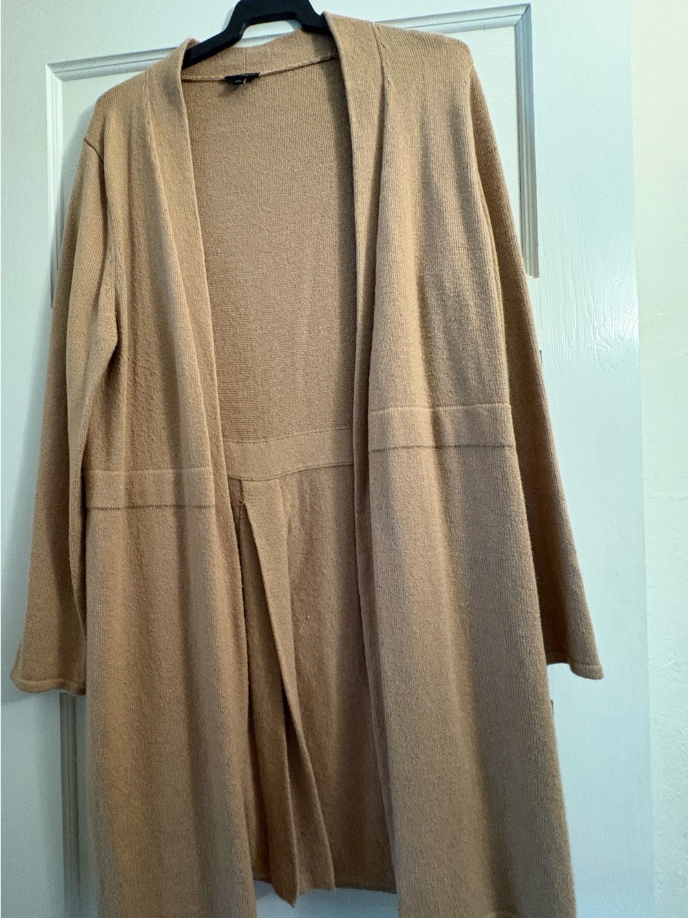 Talbots Open-Front Longline Cardigan in Camel